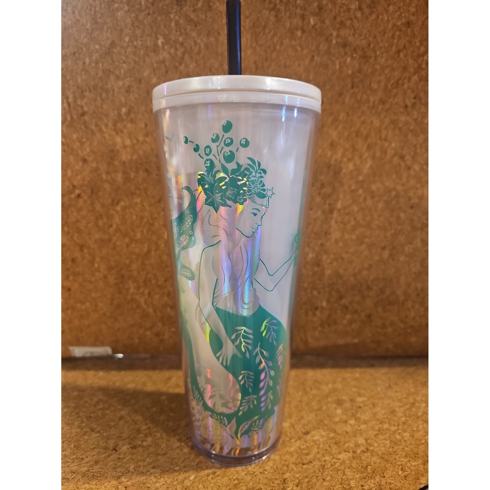 Starbucks 2022 Holiday Spearmint Pearl Iridescent Siren Mermaid Venti 24 oz Cold